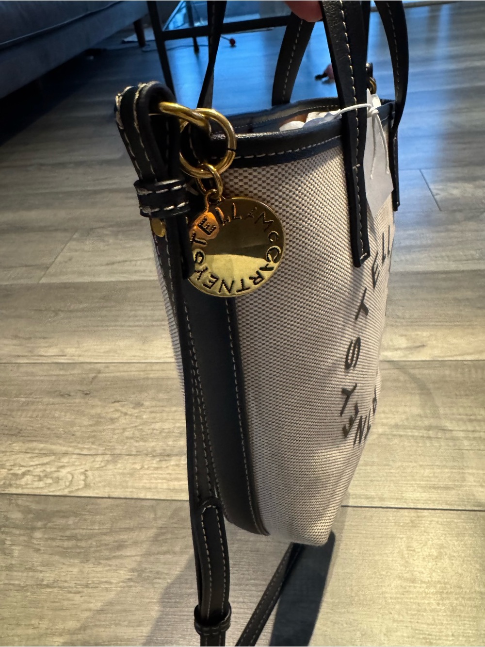 H&M Stella McCartney Beige Logo Canvas Mini Tote - Picture 4 of 4